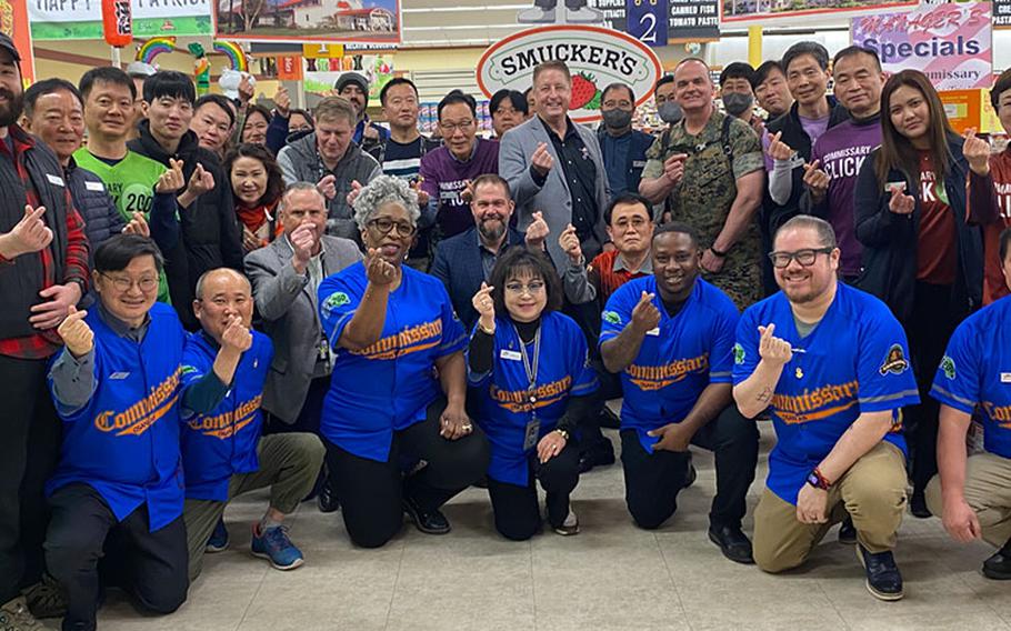 Osan Commissary employees pose for a photo at Osan Air Base, Republic of Korea. The commissary was awarded first place for the Dan Daniel Award after being announced the Overseas Best Large Commissary of the fiscal year 2022 on June 6, 2023. (Courtesy photo)