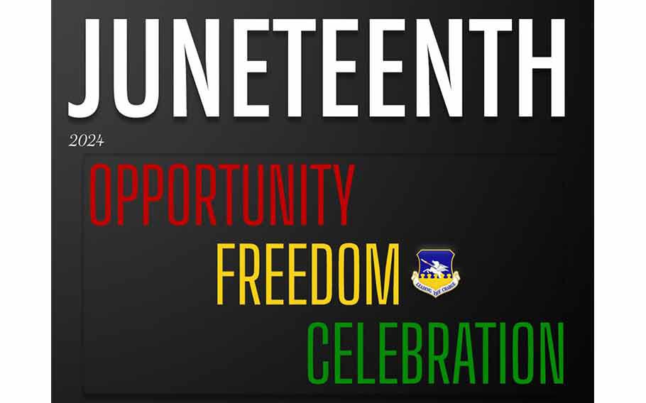 U.S. Air Force graphic created to celebrate Juneteenth at Osan Air Base, Republic of Korea, June 19, 2024.