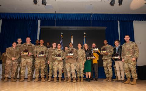 Photo Of The 51st Fighter Wing 4th Quarter Award winners pose for a group photo at Osan Air Base, Republic of Korea, Jan. 16, 2025. The awards ceremony recognizes outstanding performers throughout the wing supporting the “Fight Tonight” mission.