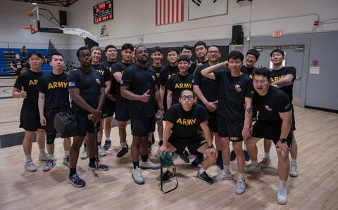 Photo Of U.S. Soldiers and Korean Augmentation for the U.S. Army (KATUSA) assigned to Headquarters and Headquarters Company, U.S. Army Garrison Yongsan-Casey pose for a group photo during the 2025 KATUSA Friendship Week at Camp Casey, South Korea.