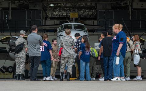 Photo Of Participants of a youth aviation day observe a U.S. Army C-12 Huron military passenger and transport aircraft at Osan Air Base, Republic of Korea, June 15, 2024.