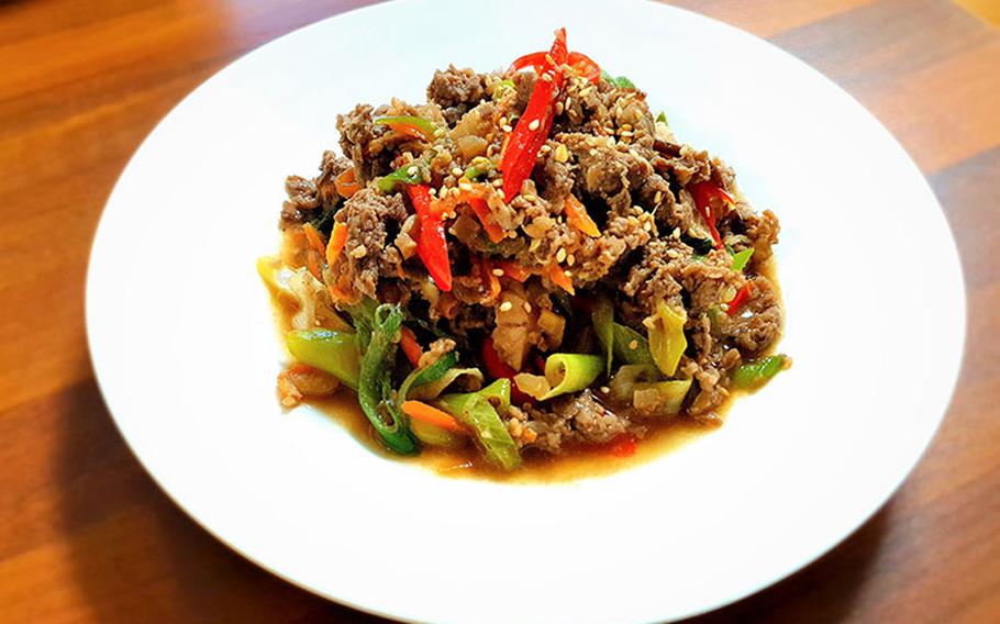 bulgogi dish on a table.