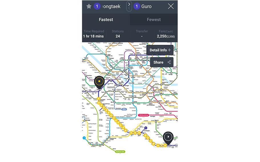Subway Korea app