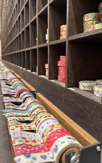 Masking tapes are laid out for sale.