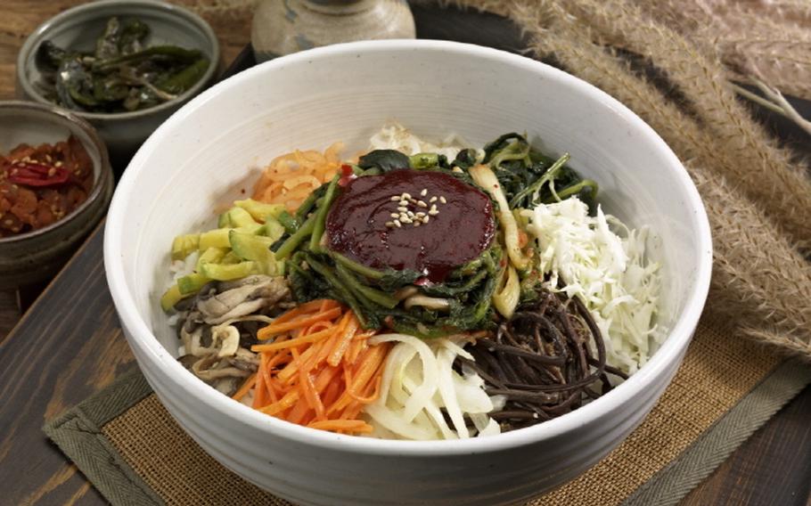 Bibimbap on the table.