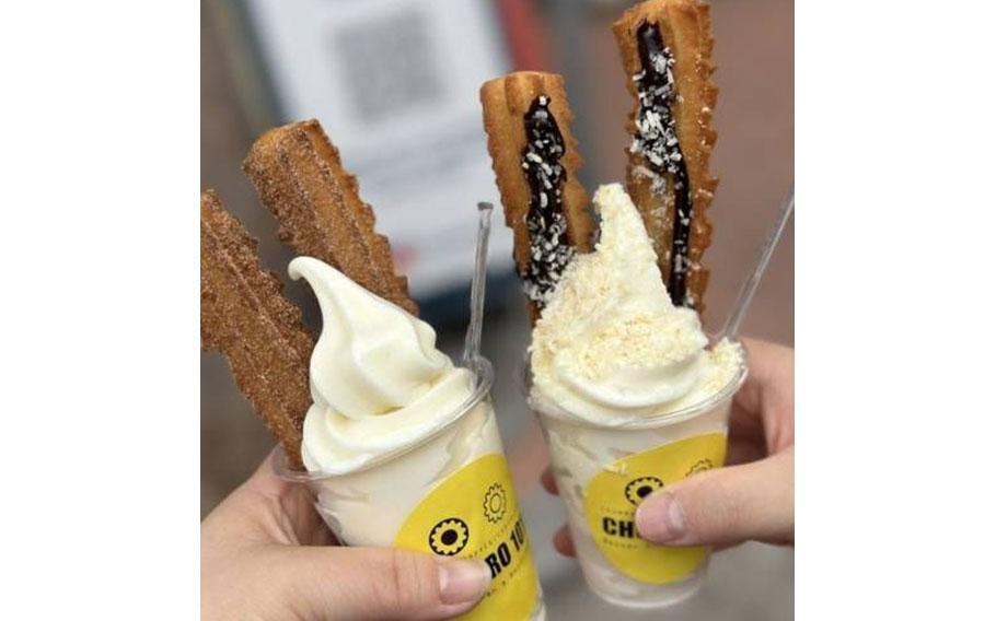 Churros and ice cream.