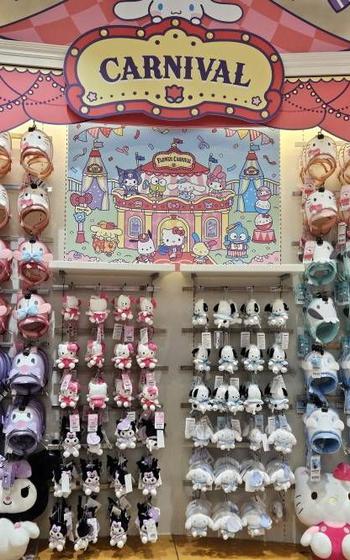 A variety of Sanrio collaboration products at Laciun Memorium.