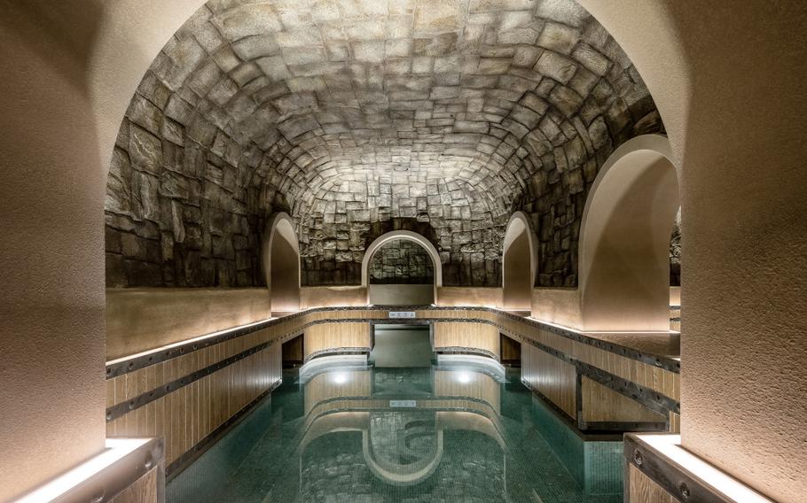 spa whose ceiling looks like a cave.