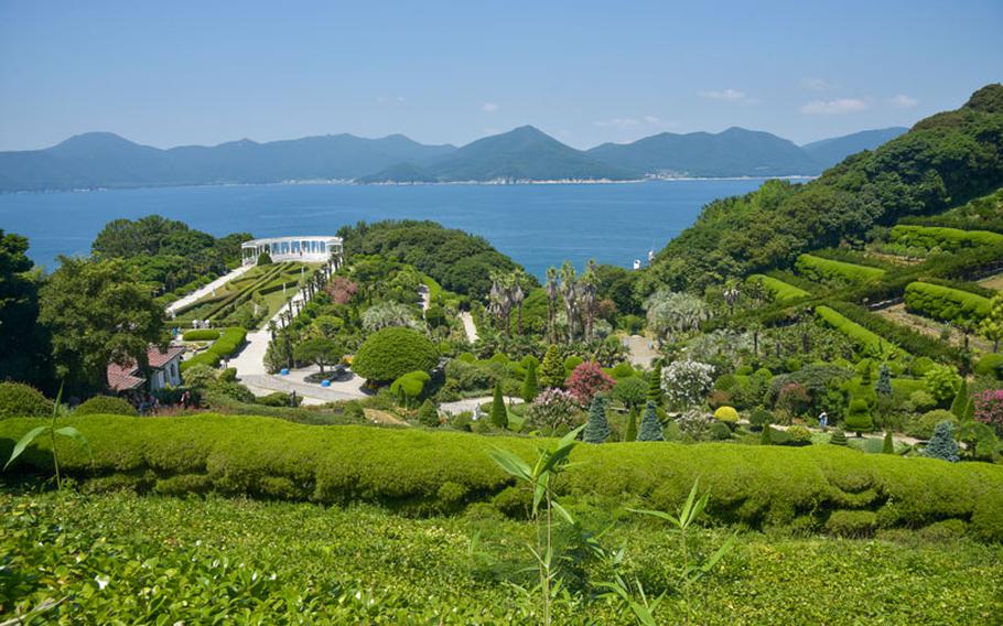 View from the marine botanical garden. The ocean and mountains can be seen from there.