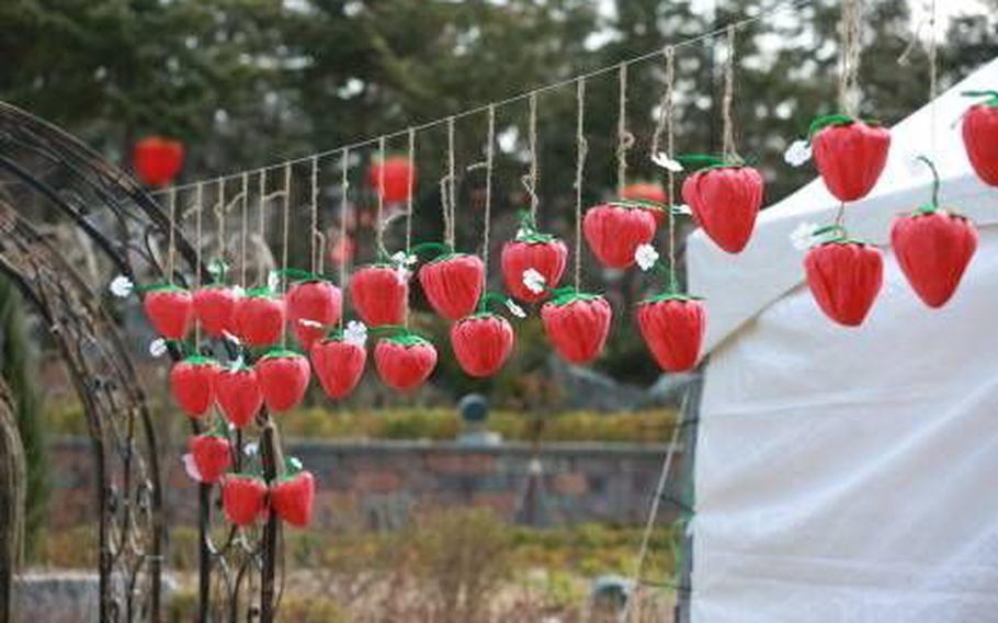 strawberry-shaped decoration.