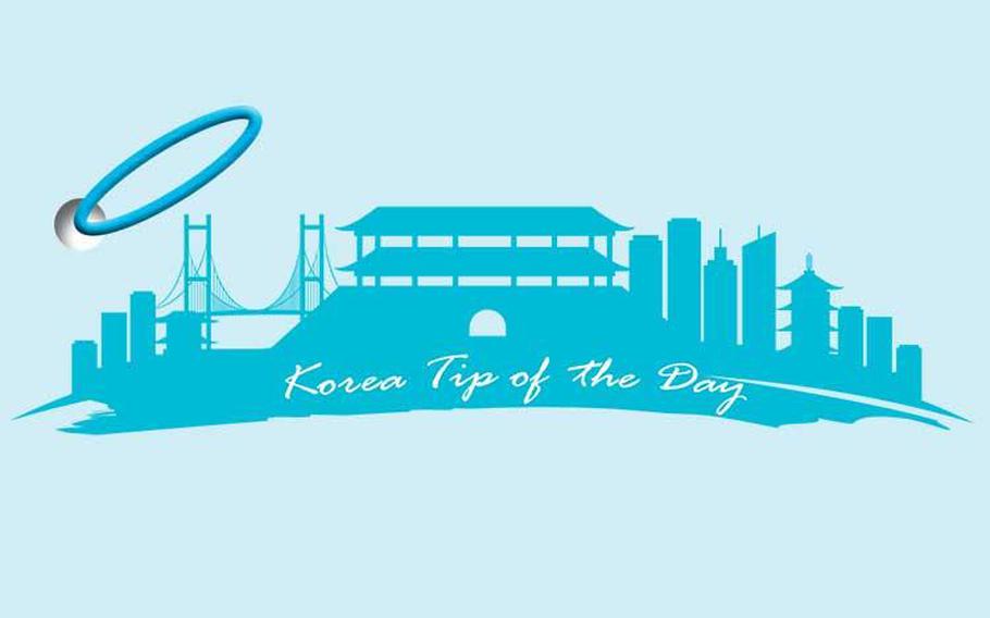 main graphic illustration of Korea tip of the day. some illustrations of sightseeing places are used.