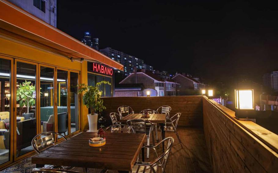 Terrace seats of a restaurant.