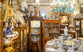 The interior of one of the antique shops in Itaewon Antiques Street.