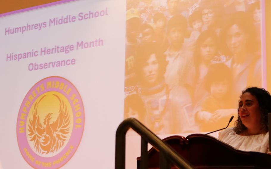 Humphreys Middle School Assistant Principal Ms. Natalya Cho presented the opening remarks. 