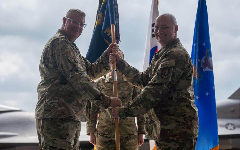 U.S. Air Force Maj. Jedidiah Rodgers assumes command from Col. Kenneth Beebe.