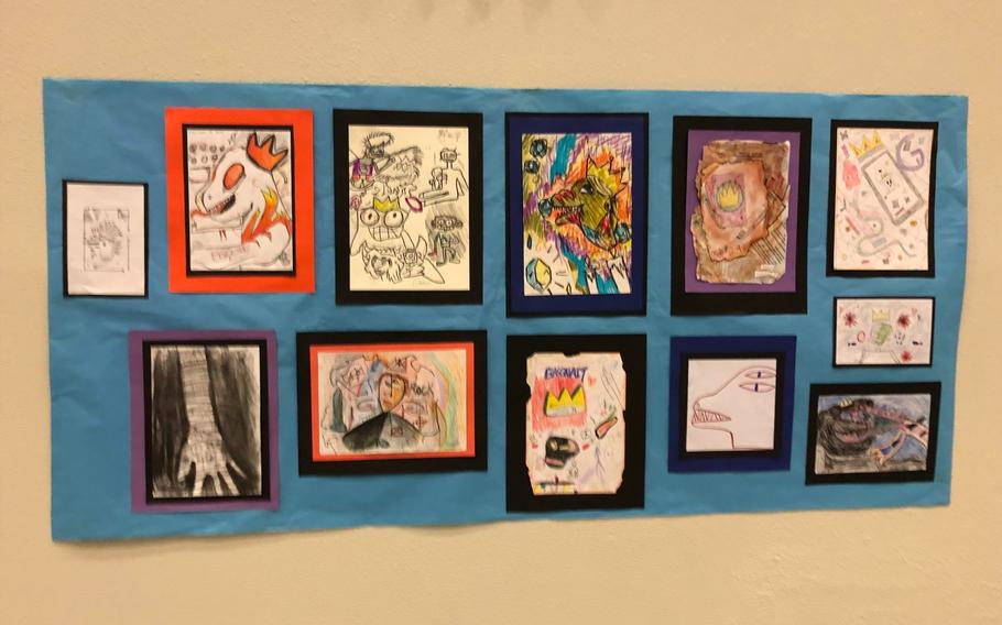 Beautiful art display by HMS students and Art Teachers: Ms. Susan Miller and Ms. Margaret Zudock-Gilliam  