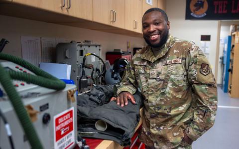 Photo Of U.S. Air Force Senior Airman Tyreik Profit poses for a picture.