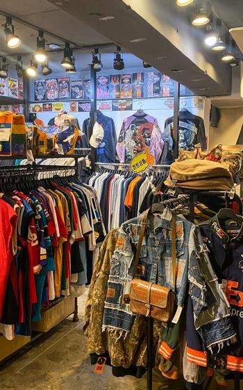 Pieces of clothing are displayed. 