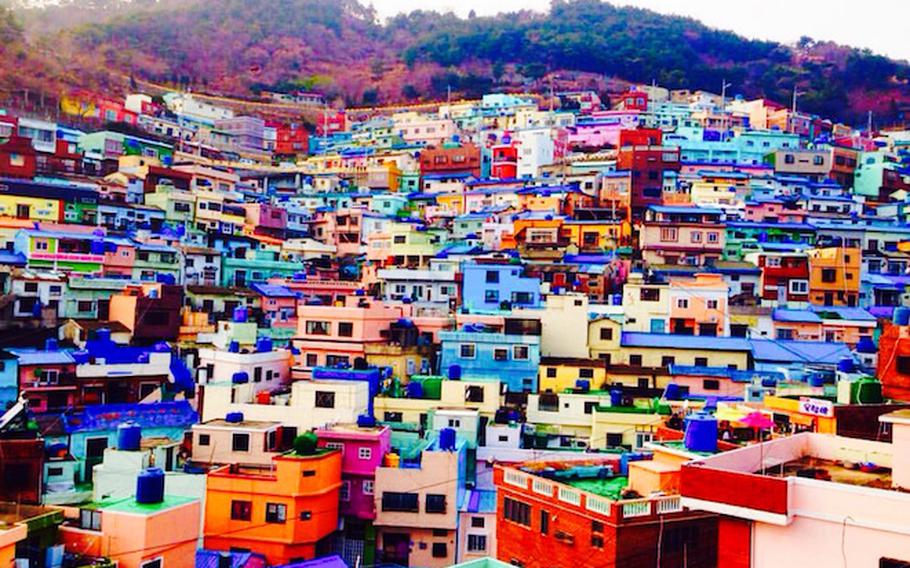Many houses are on the hill.