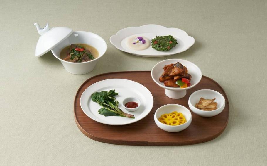 Spring Temple Cuisine is on the table.