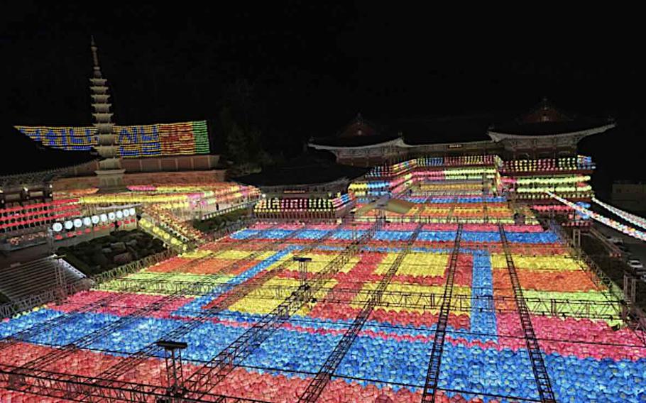monks celebrating Buddha’s birthday.