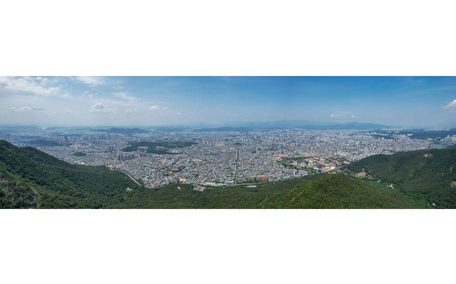 USAG Daegu’s Camp Walker, located just right of center, is like a green oasis in the middle of the city of Daegu. The Garrison just added three 2024 IMCOM Stalwart Award winners to its many accolades. 