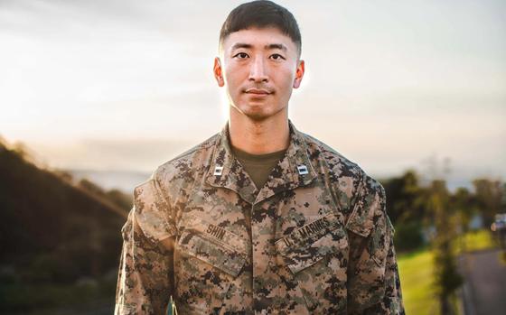 Photo Of U.S. Marine Corps Capt. Justin Shin, an intelligence officer assigned to Battalion Landing Team 1/5, 15th Marine Expeditionary Unit, and a native of Cheongju, South Korea, poses for a photo during exercise Ssang Yong 24 at Marine Corps Installation Camp Mujuk, South Korea, Sept. 5, 2024. Shin, a fluent Korean speaker, played a key role in coordinating planning, logistics, key leader engagements, and other exercise elements throughout exercise SY24. Exercise SY24 strengthens the Republic of Korea-U.S. Alliance through bilateral, joint training, contributing toward combined amphibious capability in defense of the Korean Peninsula.