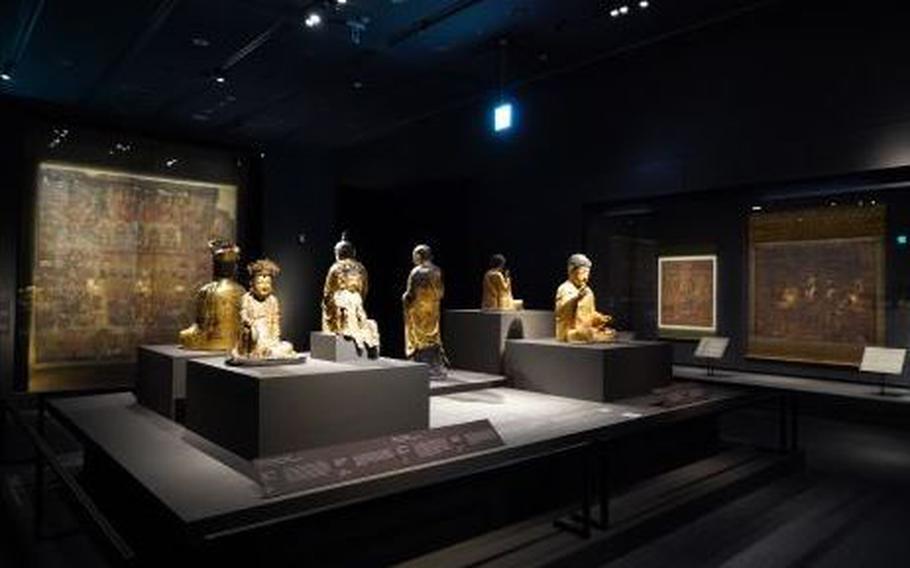 Some statues are displayed.
