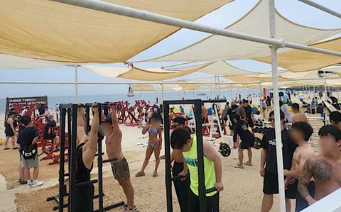 Photo Of Beach Gym at Haeundae Beach Gains Popularity