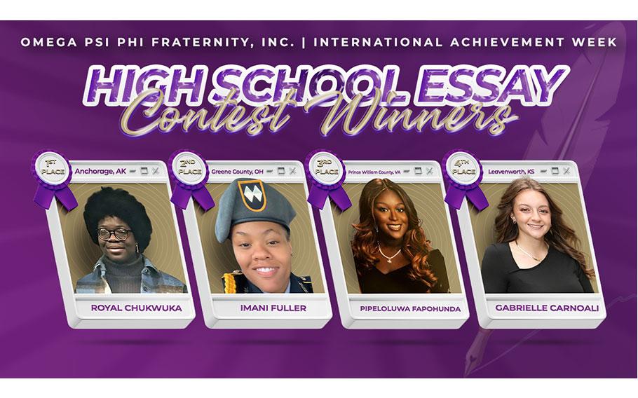 Photos of Omega Psi Phi Fraternity, Inc. 2023-2024 International High School Essay Contest Winners