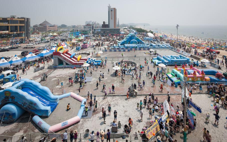 Birds-eye view of Boryeong Mud Festival.