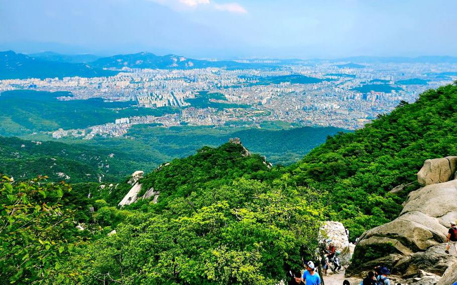 The view of Seoul from Bukhansan Mountain