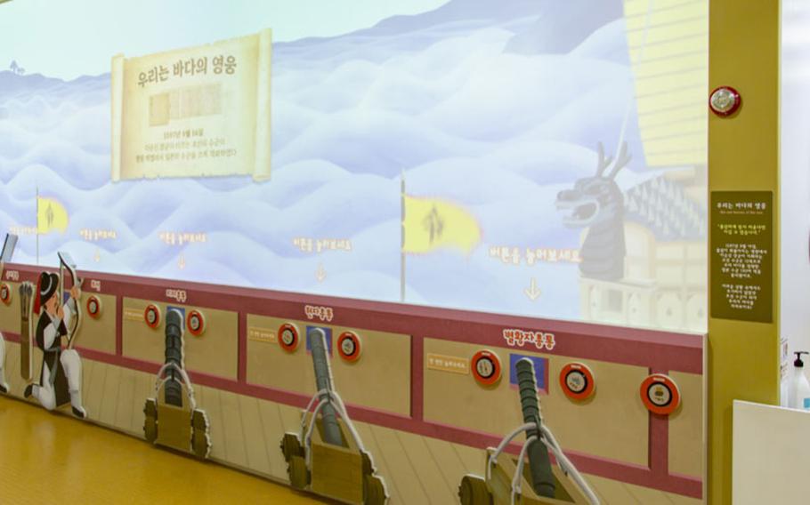 An exhibit about a Korean traditional ship.