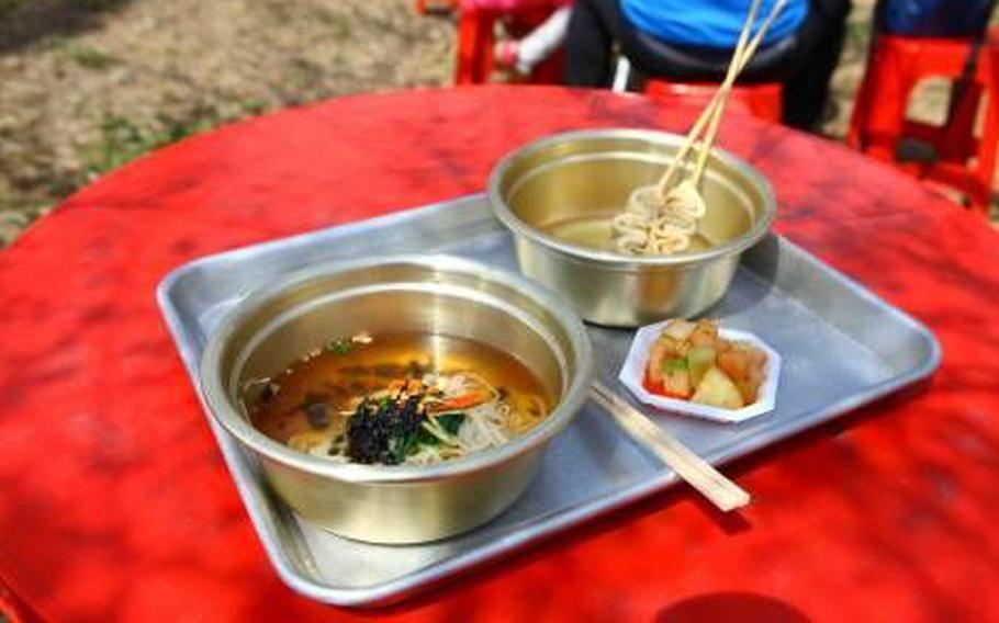 Janchi Guksu on a table.