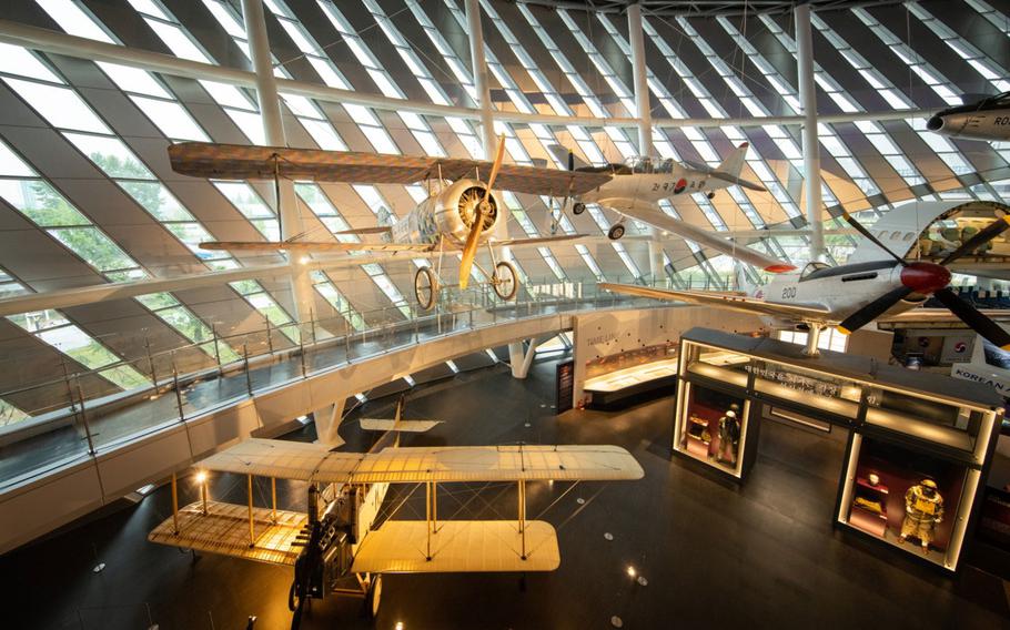 Some planes are exhibited.