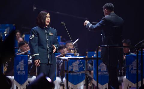 Photo Of U.S. Air Force Staff Sgt. Erica Huseby sings during the annual Air Force Band Concert.