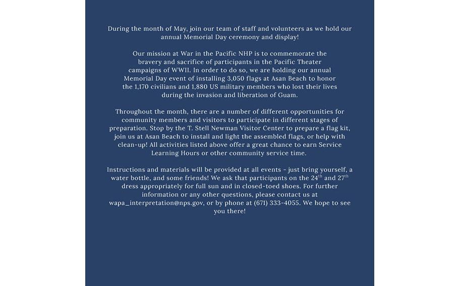 flyer promoting the events.