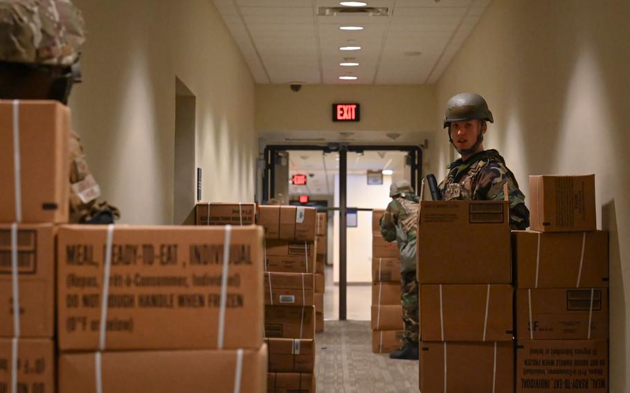 U.S. Air Force Staff Sgt. Nathan Brown, 8th Communications Squadron cyber systems supervisor, practices defense tactics and techniques in a scenario during Ulchi Freedom Shield 24 at Kunsan Air Base, Republic of Korea, Aug. 20, 2024.