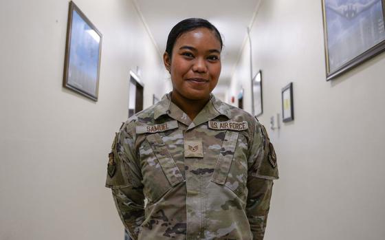 Photo Of U.S. Air Force Staff Sgt. Reika Samuel, 51st Maintenance Group maintenance training scheduler, poses for a photo.