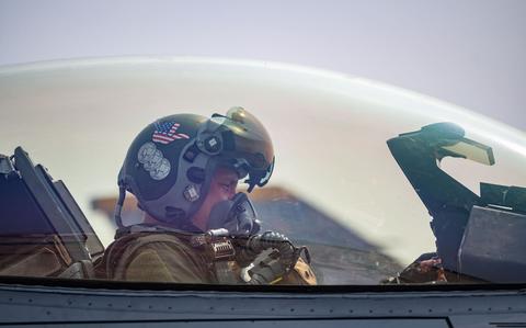 Photo Of Lt. Col. Eric Broyles, 35th Fighter Squadron F-16 Fighting Falcon pilot, conducts preflight procedures prior to the commencement of Cope Tiger 24 at Korat Royal Thai Air Force Base, Kingdom of Thailand, March 12, 2024.
