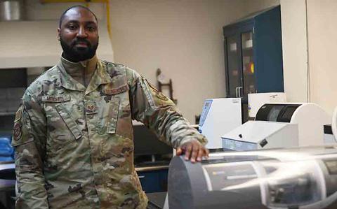 Photo Of U.S. Air Force Staff Sgt. Jawanza Mitchell, 8th Operational Medical Readiness Squadron dental laboratory technician, poses for a photo at Kunsan Air Base, Republic of Korea, Oct. 29, 2024.