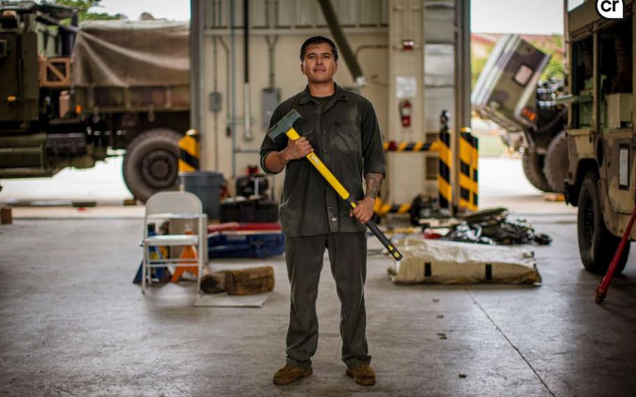 U.S. Marine Corps Sgt. Bryan Acosta, automotive maintenance technician, Combat Logistics Battalion 15, 15th Marine Expeditionary Unit, and a native of California, poses for a photo at Marine Corps Installation Camp Mujuk, Pohang, South Korea, Aug. 20, 2024.