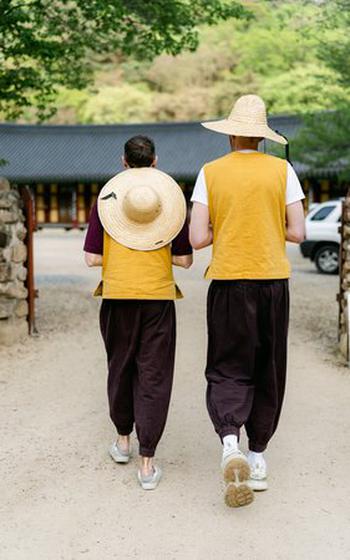 two people in snazzy uniforms