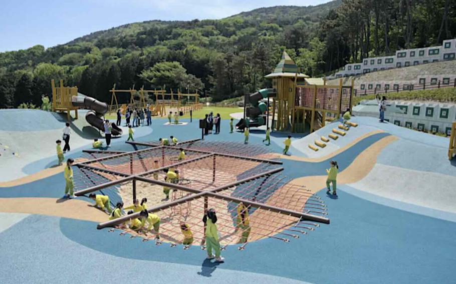 Outdoor children’s playground at Sujeongsan in Dong-gu